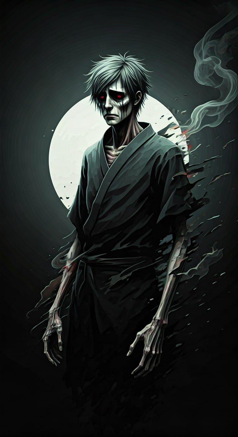 Spectral Figure in Digital Decay, Vanishing into the Abyss