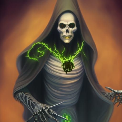 Undead Sorcerer Lich with Glowing Eyes