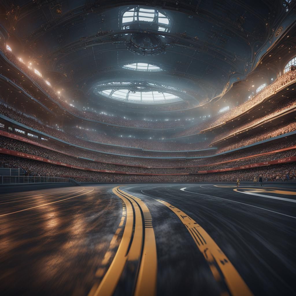 Fantastical Racetrack Concept Art in Deep Color