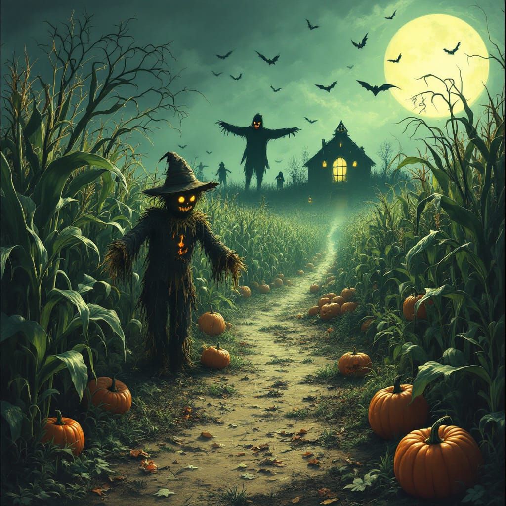 Nightmare Harvest Festival in Spooky Autumn Scene