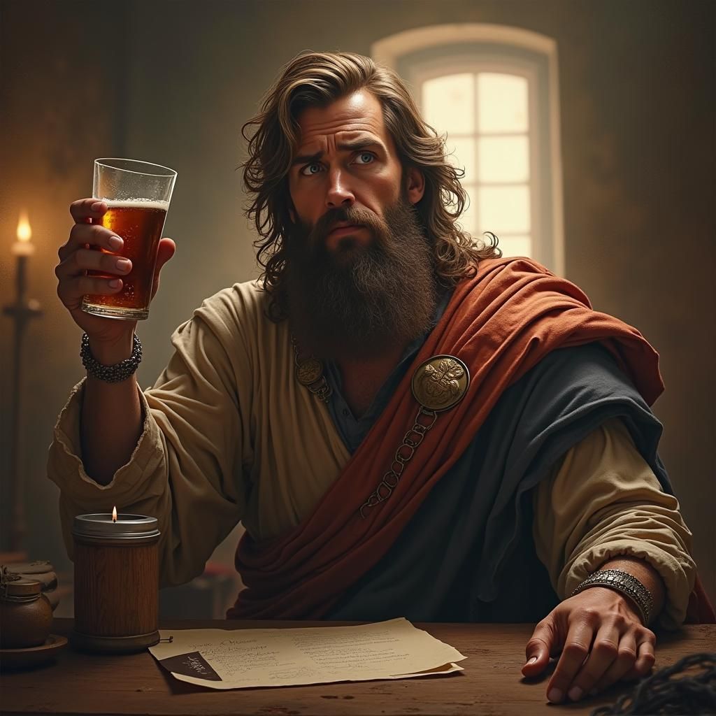 Intoxicated Hero Contemplates Options in Noir Style