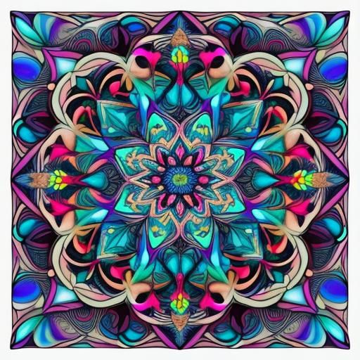 Koala Family in Abstract Fractal Vector Art