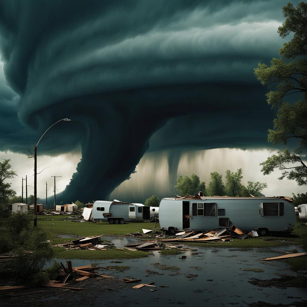 Tornado Devastation: A Trailer Park's Destruction