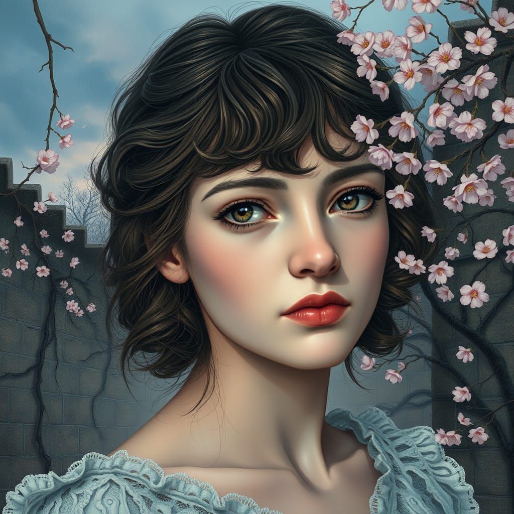 Ethereal Sylvia Plath Portrait in 8k Concept Art