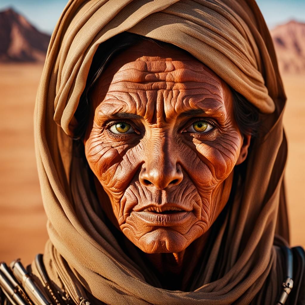 Alien Nomad Woman Portrait in Cinematic Realism