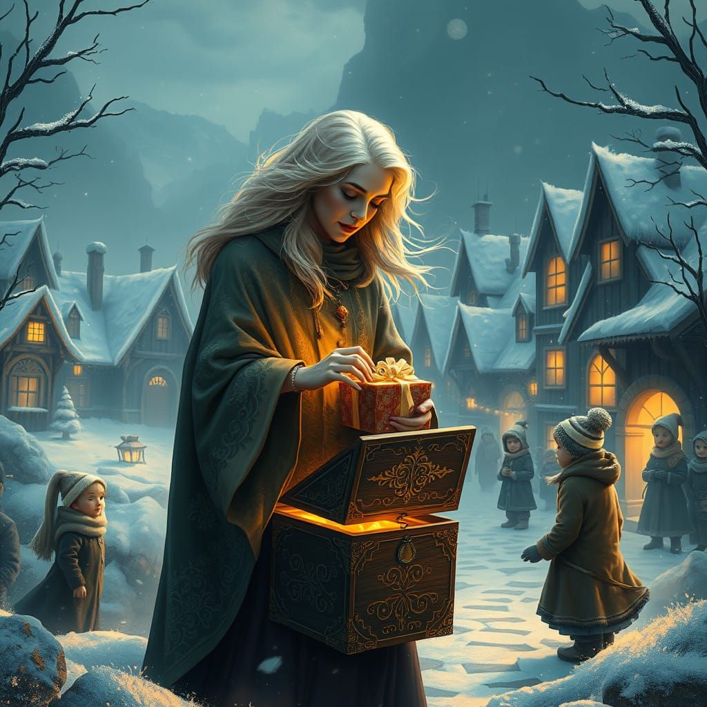 Whimsical Village Elder Distributes Enchanted Gifts