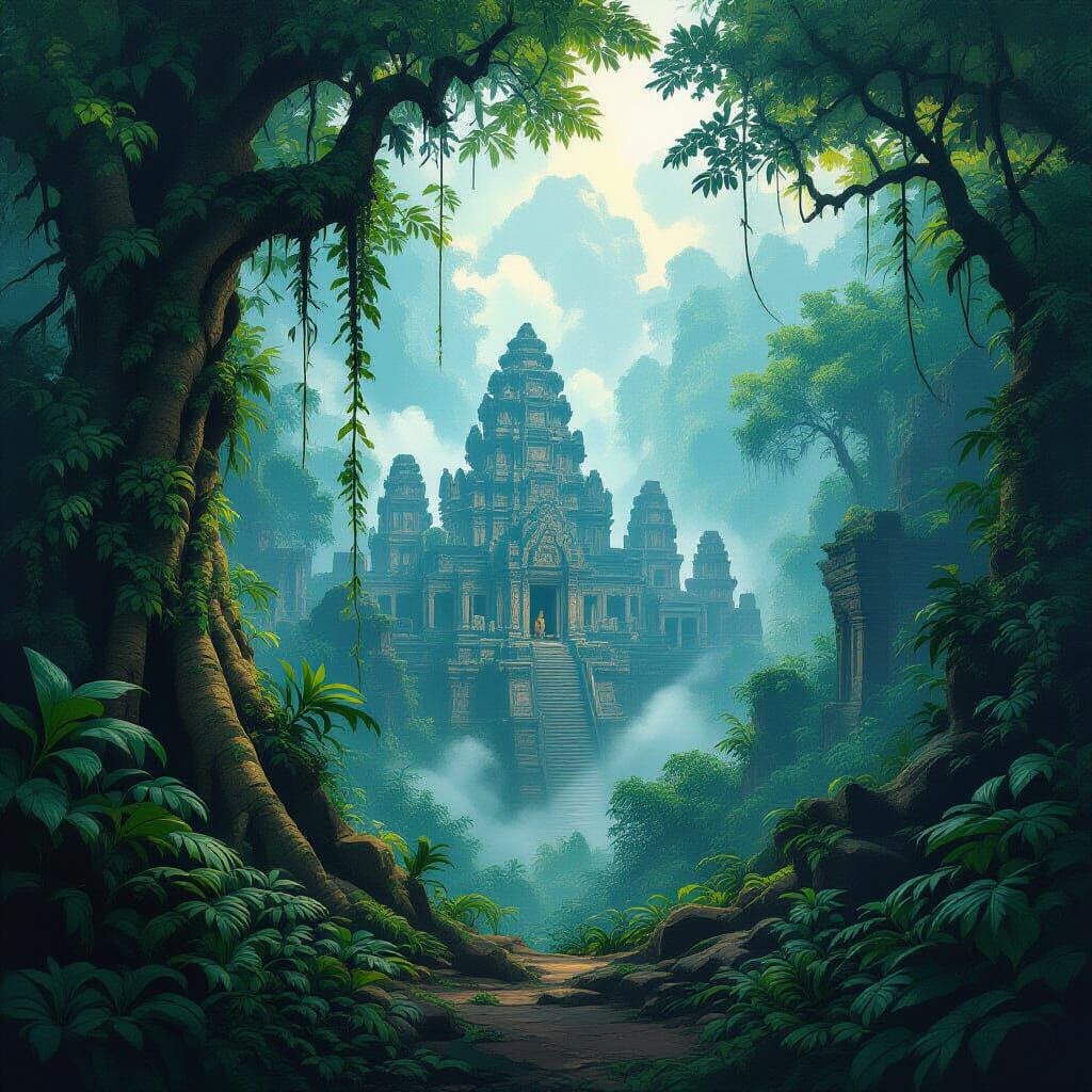 Lost Jungle City with Ancient Temples