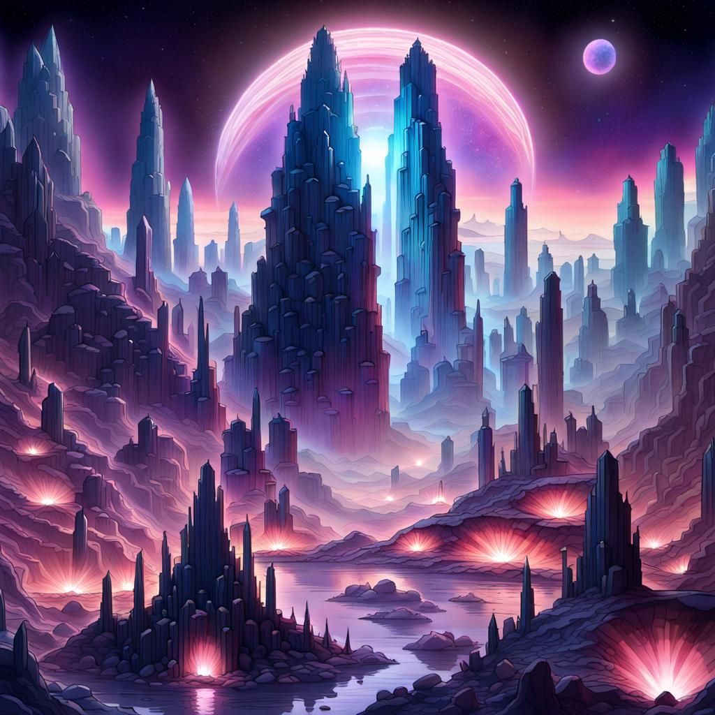 Geode Crystal City Impacted by Comet