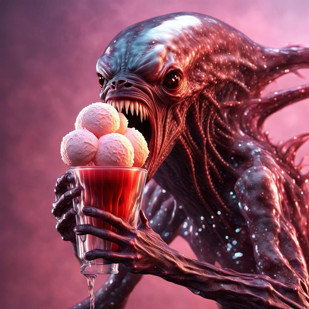 3D photorealistic final render of an vicious blood thirsty d...