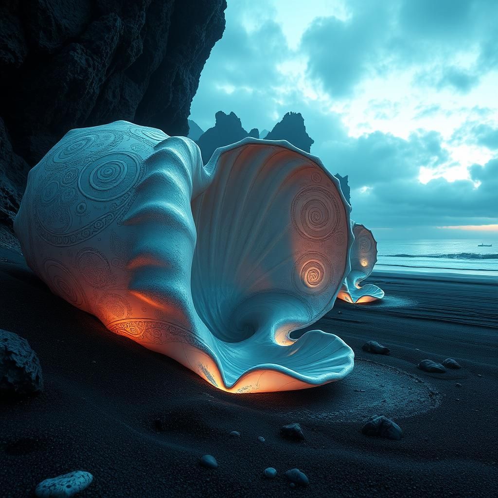 Surreal Methane Sea Shells: Fantasy Concept Art