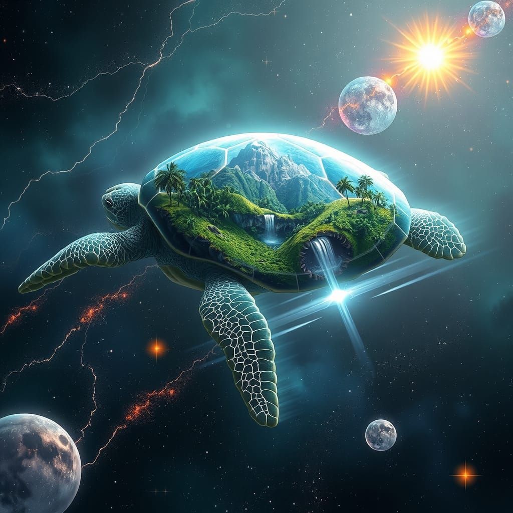 Cosmic Turtle Embodies Celestial Wonder