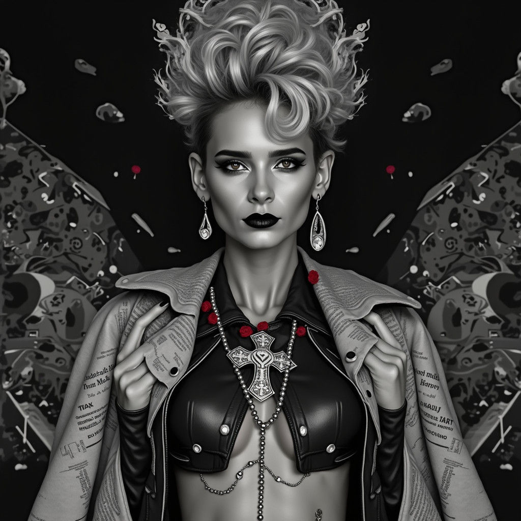 Punk Surrealism: Winged Model in Dada Photogram Style