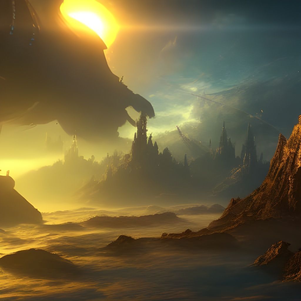 Detailed Star Ocean Matte Painting in 8K