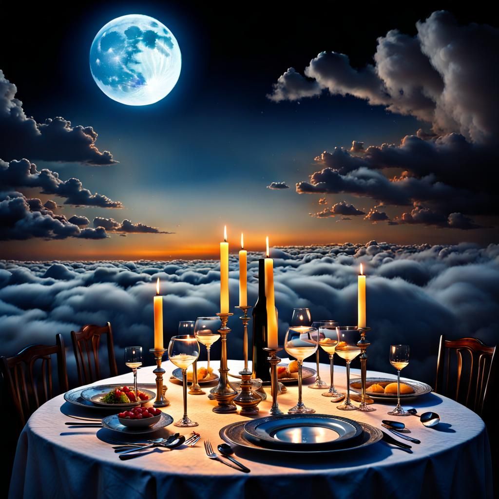 Surreal Candlelit Dinner in the Clouds
