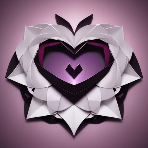 Surreal Origami Heart with Refractive Lighting