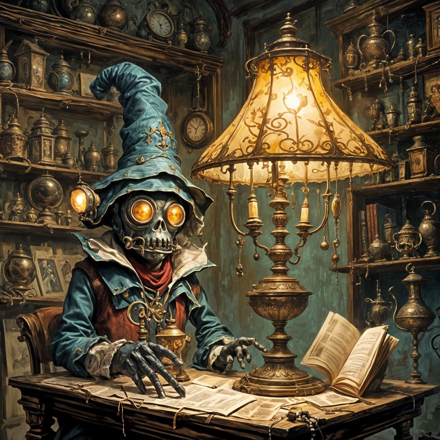 Storybook Illustration of a Lamp