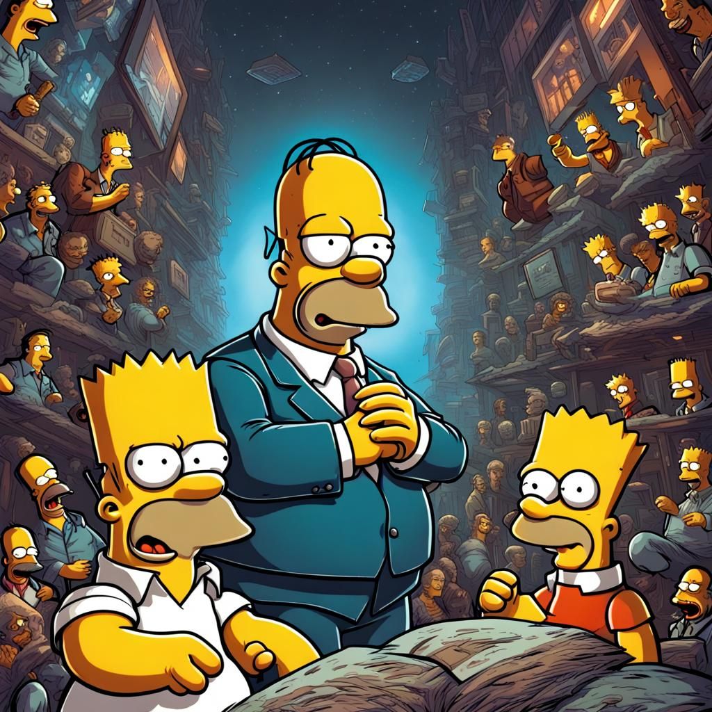 The Simpsons in Comic Book Art Style