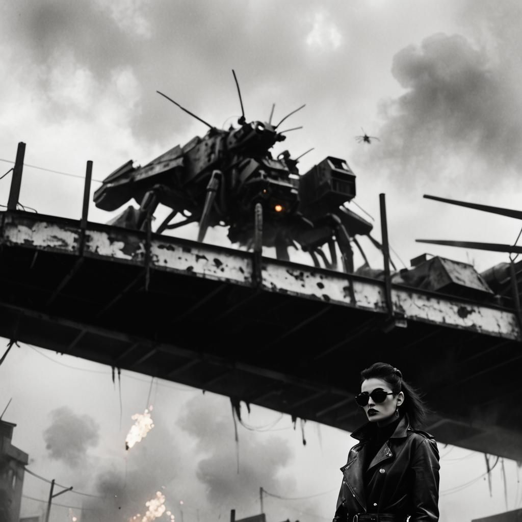 Goth Model in Cyberpunk Carnival: Apocalyptic Insect Drones