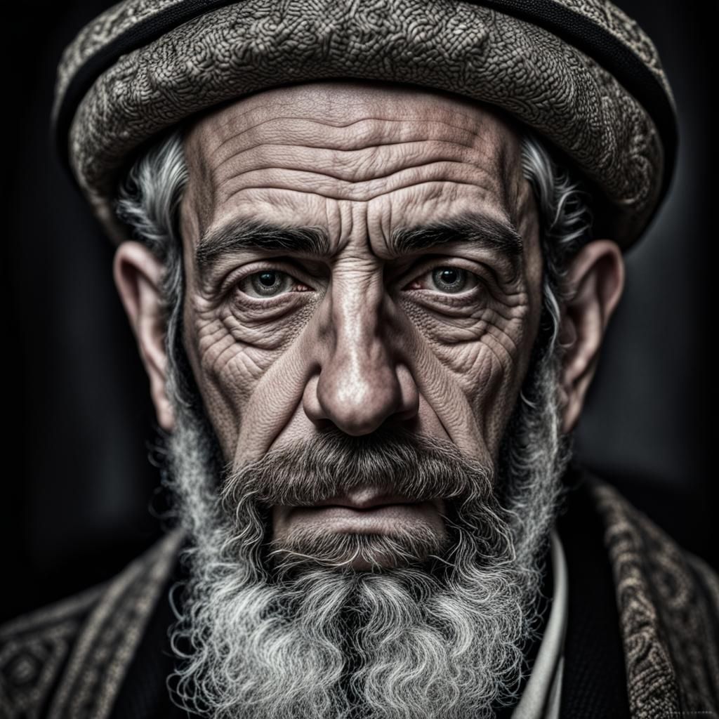 Hyperrealistic Portrait of a Jewish Man, 2023