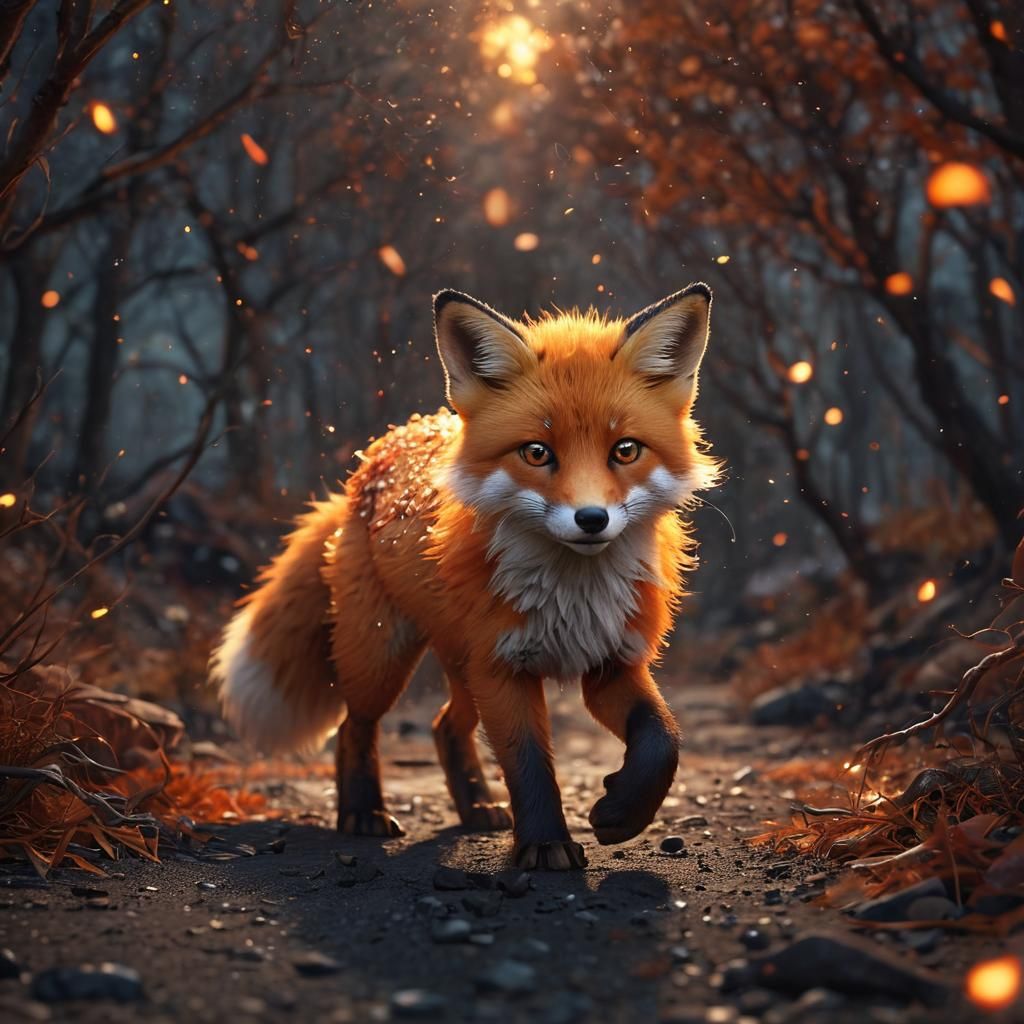 Fiery Fox Digital Artwork
