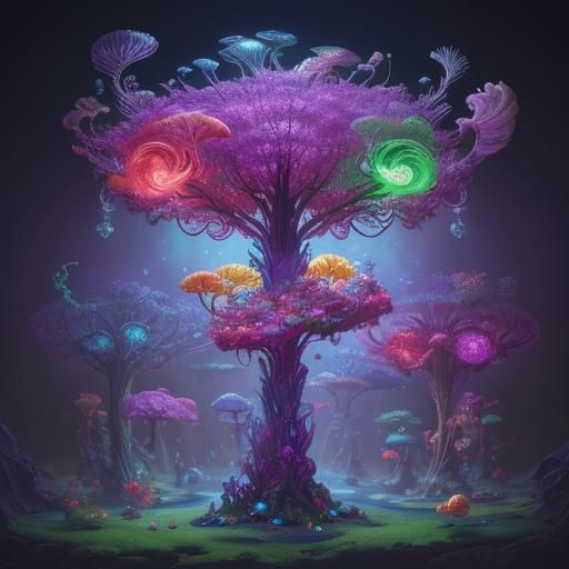 Magical Spore Creature in Candyland Fantasy Art
