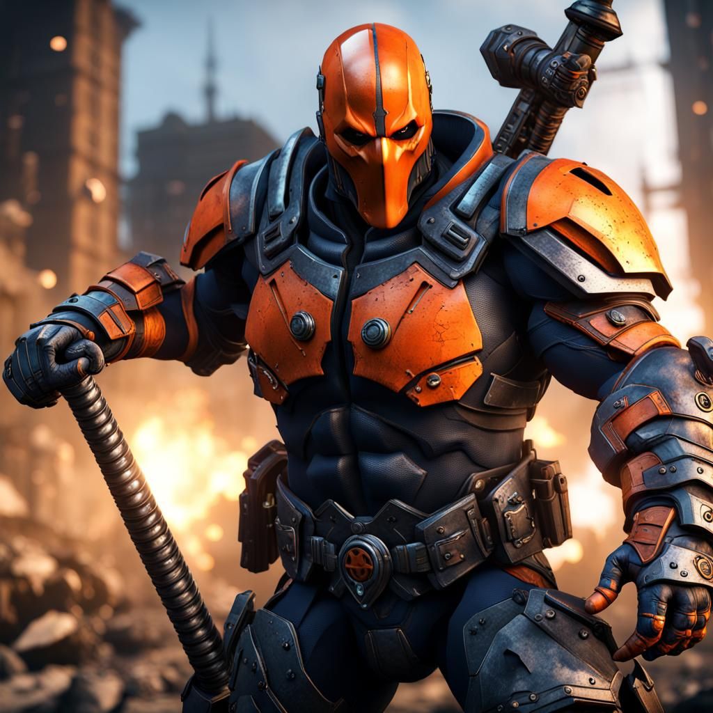 Deathstroke as Chaos Space Marine in 3D