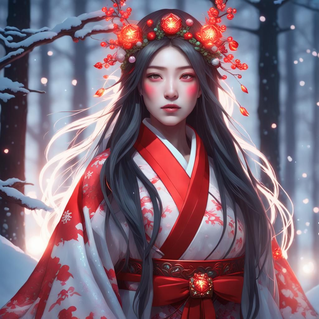 Japanese princess with Christmas costume