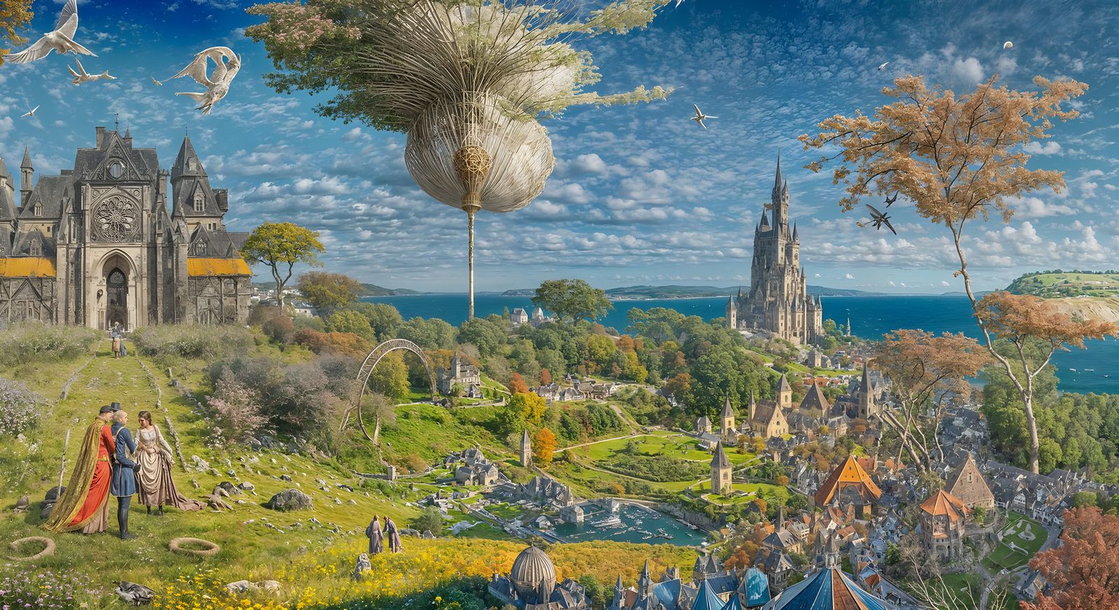 Surreal Fantasy World Oil Painting in Victorian Style