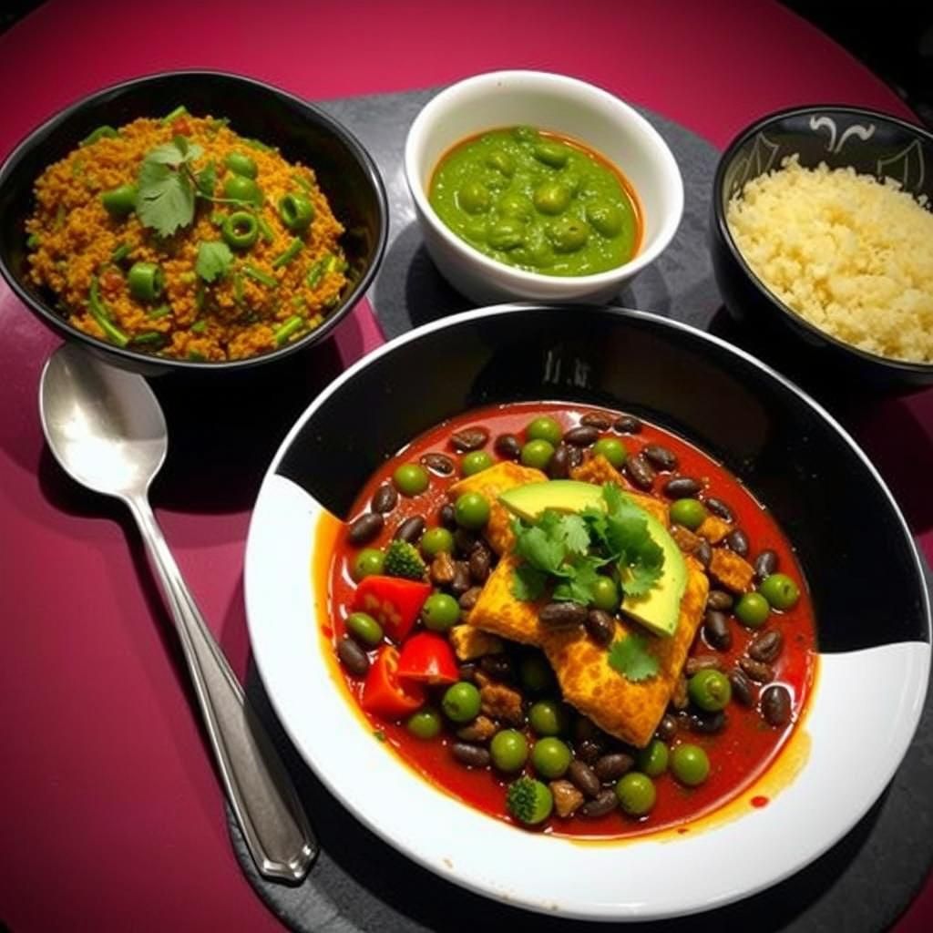 Gourmet Vegan Meal at Indian Restaurant