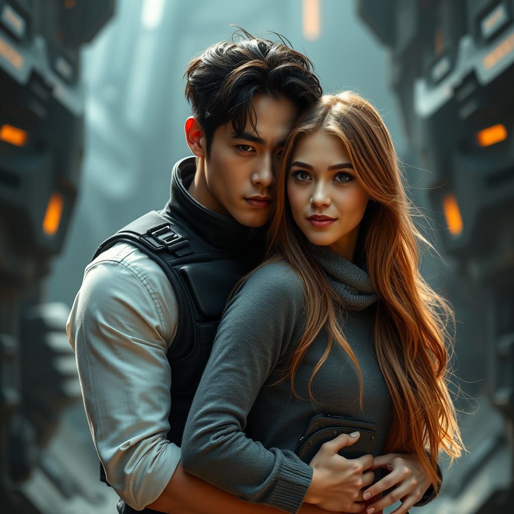 Epic Sci-Fi Digital Matte Painting of Protective Love