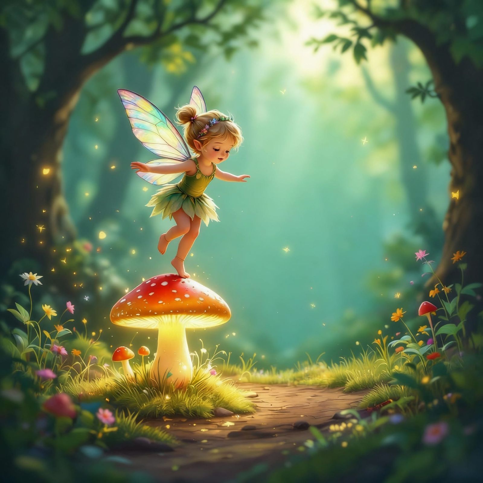 Toddler Fairy Learning to Fly