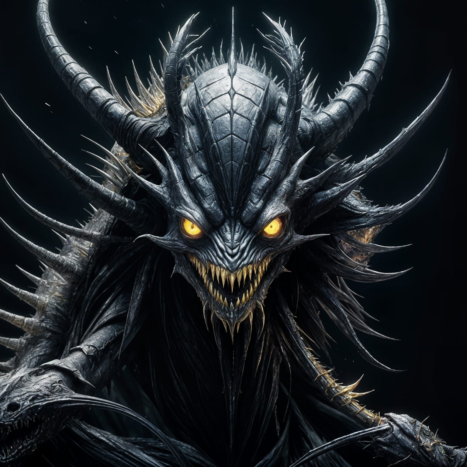 Hyperrealistic Scary Creature in Dark Fantasy Style