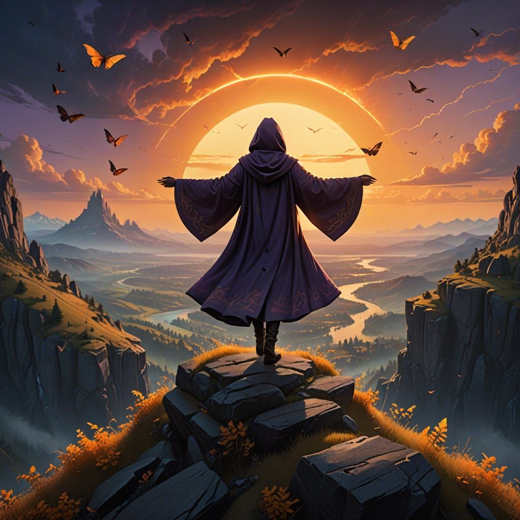 Woman Embracing Freedom Amidst a Vibrant Sunrise