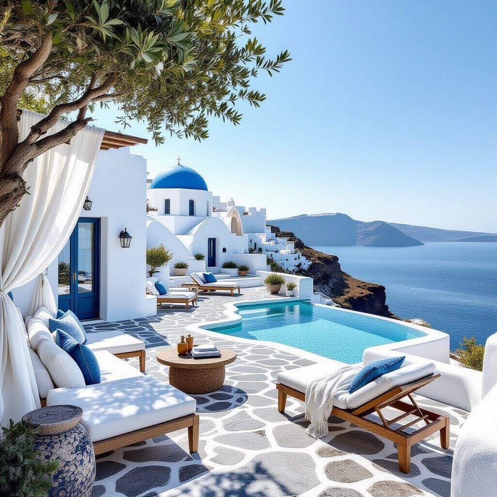 Santorini Villa with Aegean Sea View