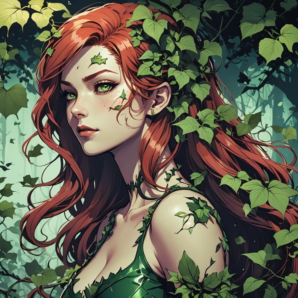 Poison Ivy in Anime Manga Style