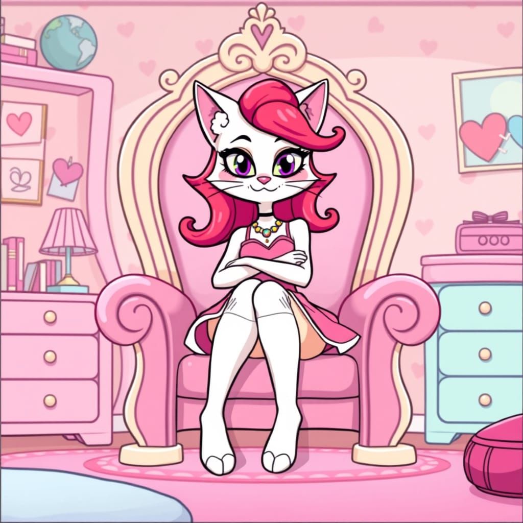 Quirky Cat Valentine in Vibrant Pastel Wonderland