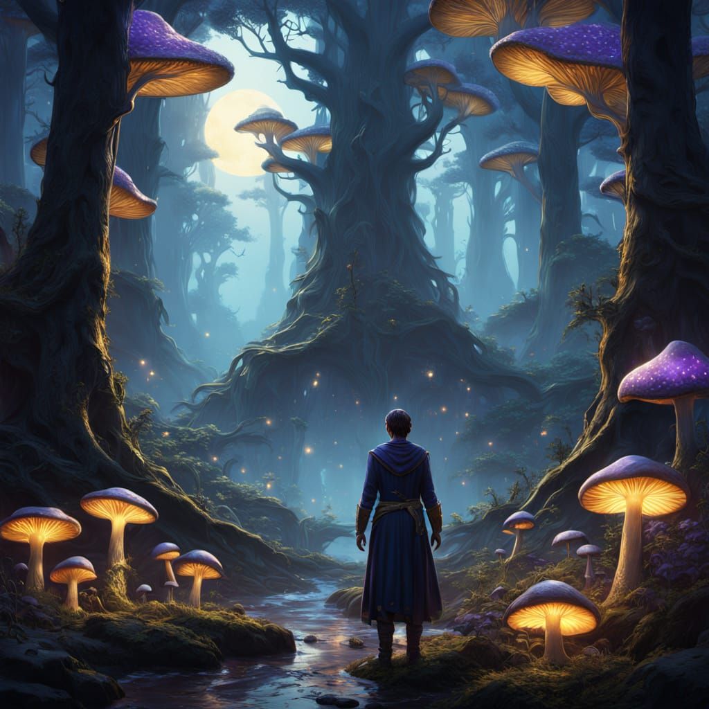 Surreal Fantasy Artwork with Vibrant Oil Painting Style