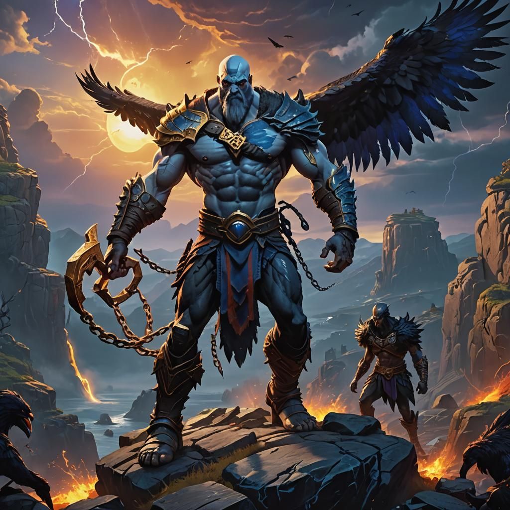 Prometheus Bound: Anime Style God of War Scene