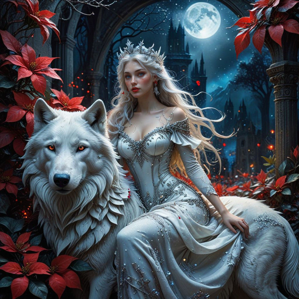 Winter Fairy and Wolf: A Majestic, Hyper-Realistic Fantasy S...