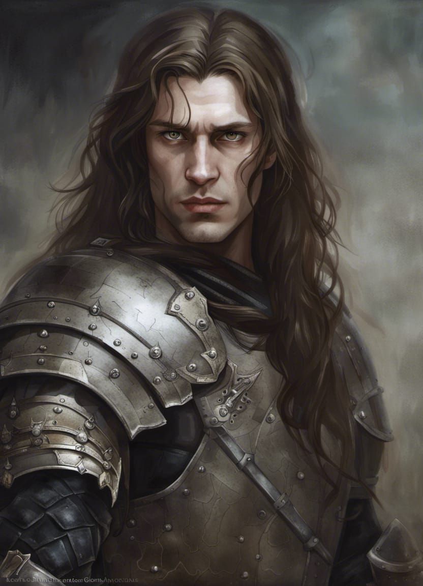Dark Fantasy Paladin Portrait in Bleak Colors
