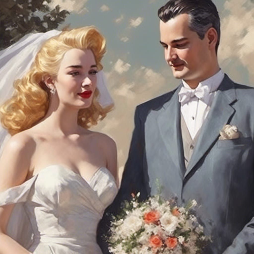 Anime Portrait: 1950s Wedding in Genshin Style