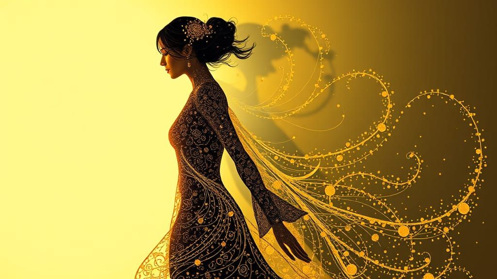 Woman Transcends Her Shadow, Radiating Inner Strength and Po...