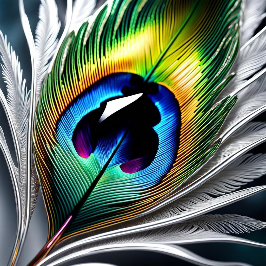 Glass Peacock feather