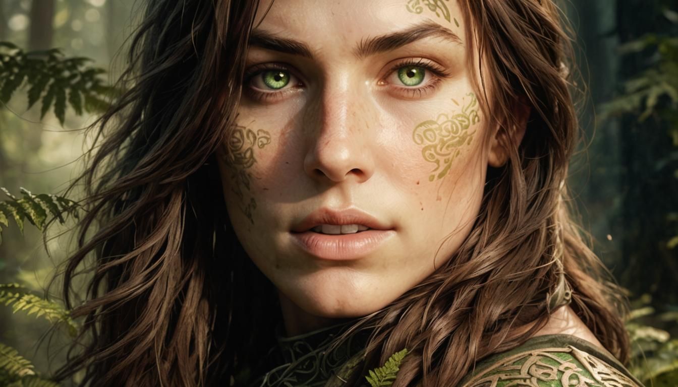 Celtic Warrior Concept Art in Misty Forest