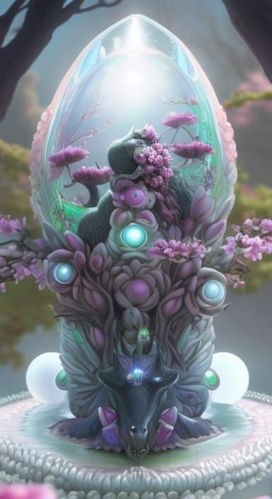 Plush Cherry Blossom Tree Creature in 3D