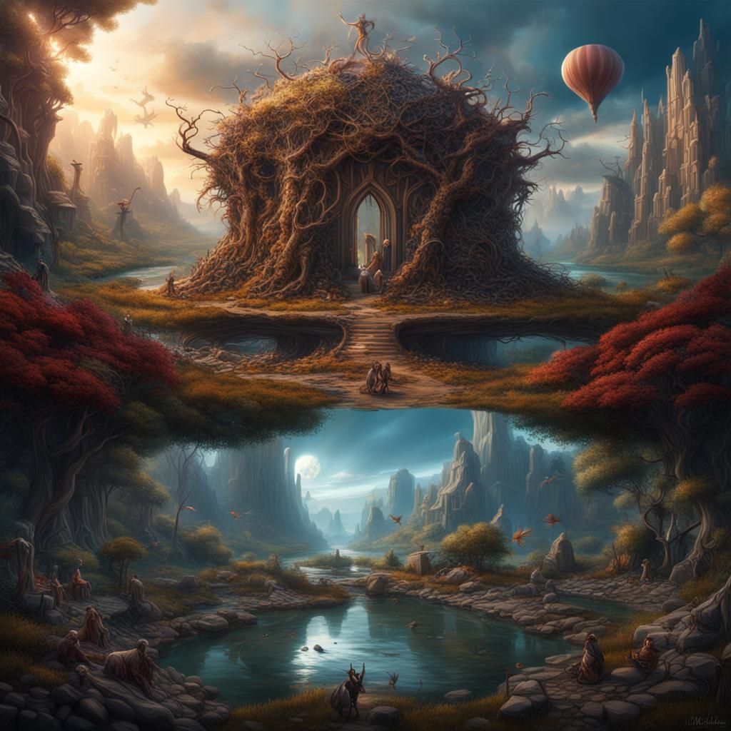 Fantastical Cycle of Life in Detailed Matte Painting