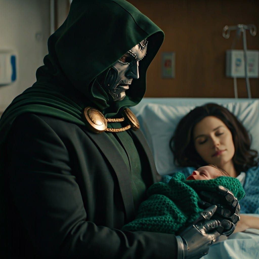 Doctor Doom is in the hospital holding his brand new baby so...