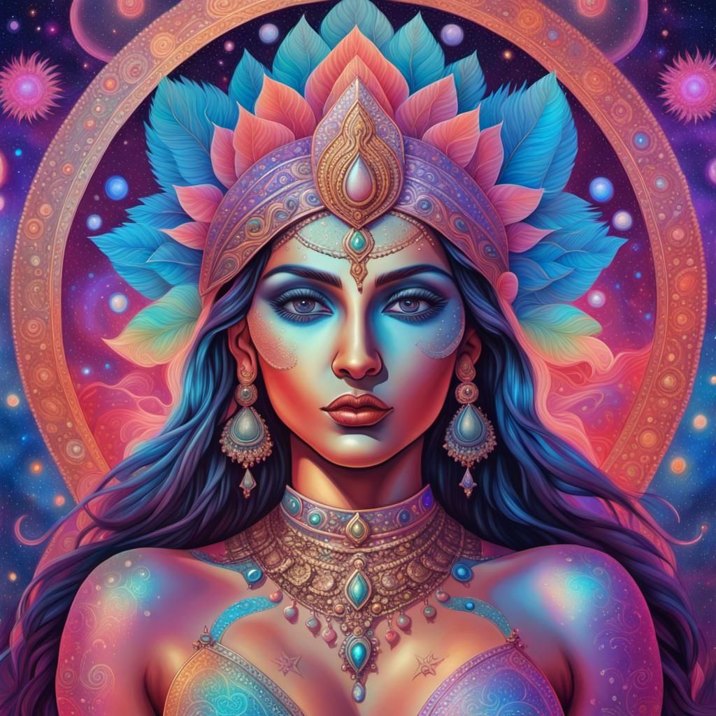 Indian Goddess of Love in Astral Hologram