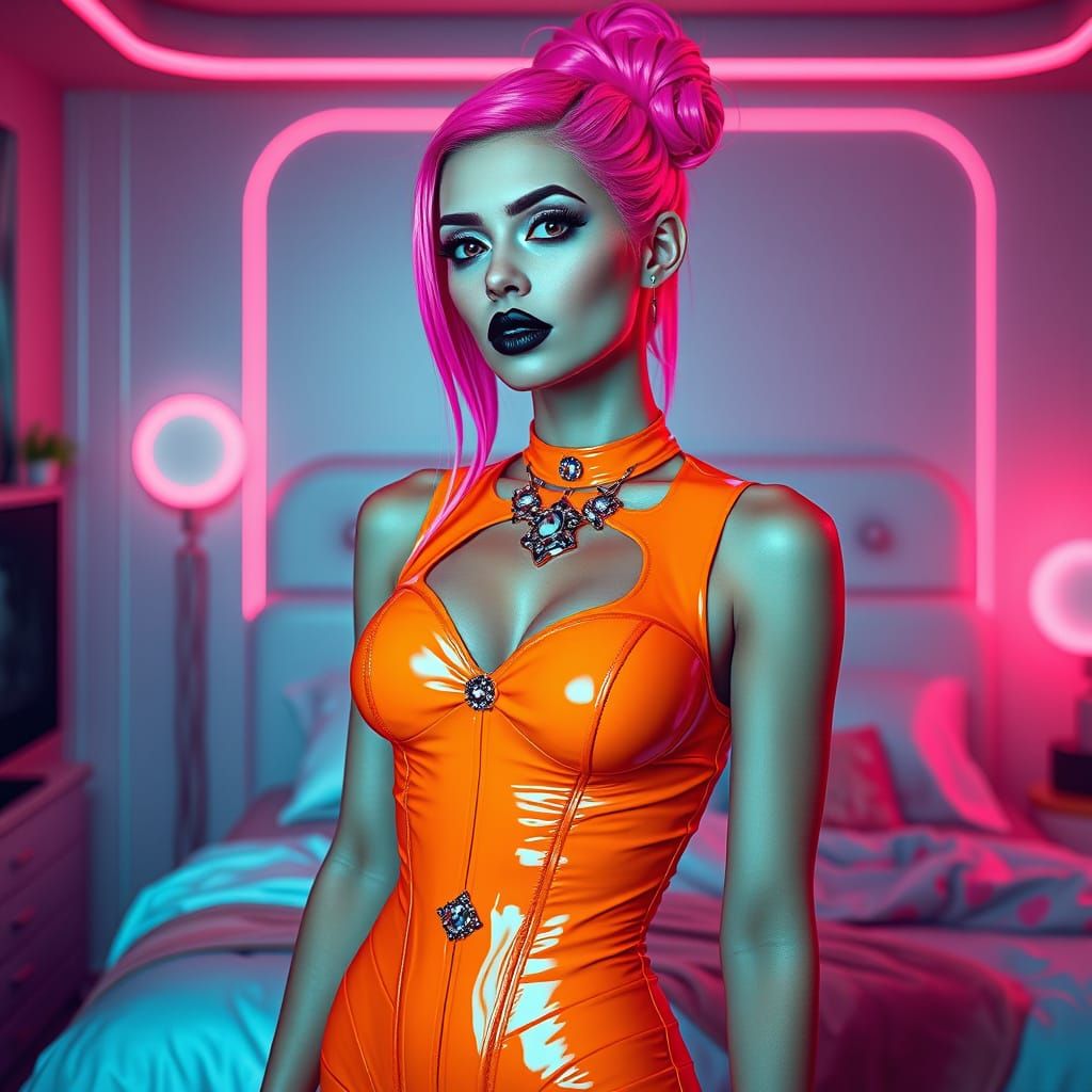 Cyberpunk Goddess in Neon Dreams