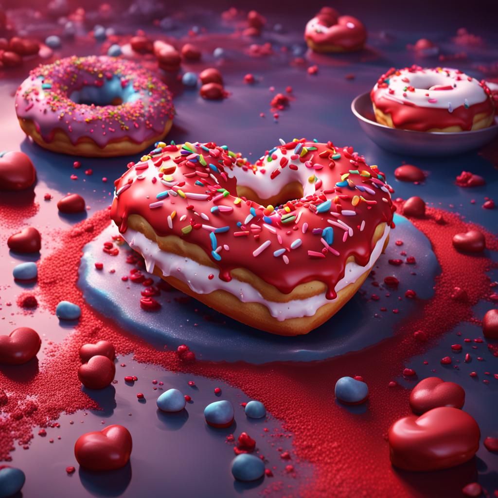 Heart Donut in Detailed Fantasy Concept Art